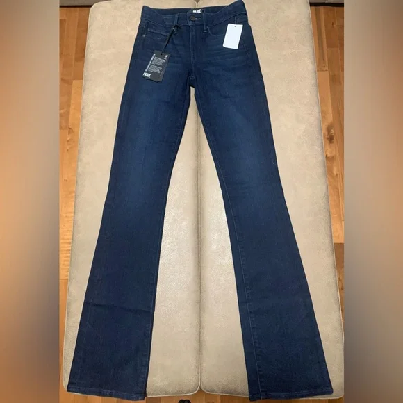 Paige Manhattan Mid Rise Slim Boot Stretch Denim Jeans NEW Size 25 (Msrp $249) - Picture 6 of 13